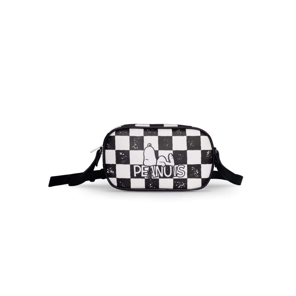 Peanuts - Checkerboard Logo Crossbody tas - Zwart/Wit